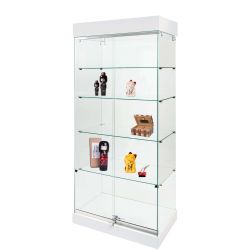 Vitrine toit 2 spots 800 mm (L) - socle blanc