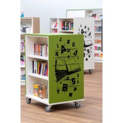 Bibliothèque mobile Everna™ tags H1200 mm - vert kiwi