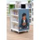 Bibliothèque mobile Everna™ adolescent tablette H1200 mm - bleu brume