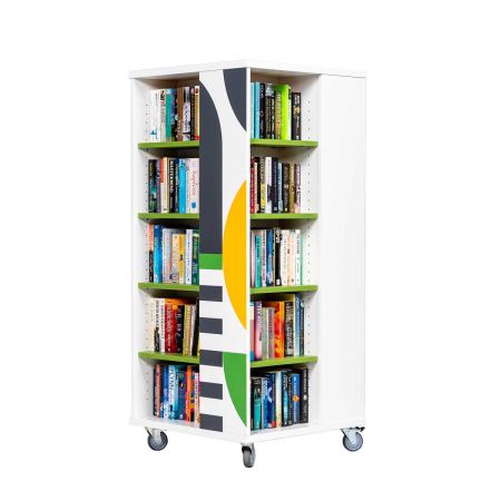 Tour à livres mobile Everna™ 1400 mm (H) - design retro/vert kiwi