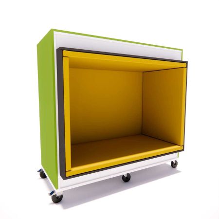 Grotte duo Everna™ mobile H1500 mm - vert kiwi / assise jaune ochre