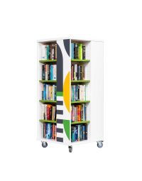 Everna™ Mobile Retro Book Tower H1400mm - Kiwi Green Shelves