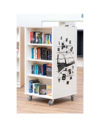 Bibliothèque mobile Everna™ tags H1500 mm - blanc kaolin