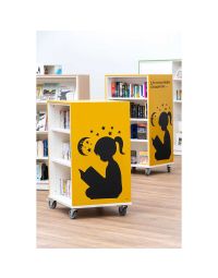 Bibliothèque mobile Everna™ lecture étoiles H1200 mm - jaune curry