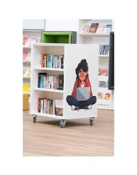 Bibliothèque mobile Everna™ adolescente ordinateur H1200 mm - blanc kaolin