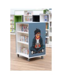 Bibliothèque mobile Everna™ adolescent tablette H1200 mm - bleu brume