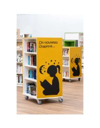 Bibliothèque mobile Everna™ lecture étoiles H1500 mm - jaune curry