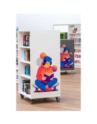 Bibliothèque mobile Everna™ skateur H1500 mm - blanc kaolin