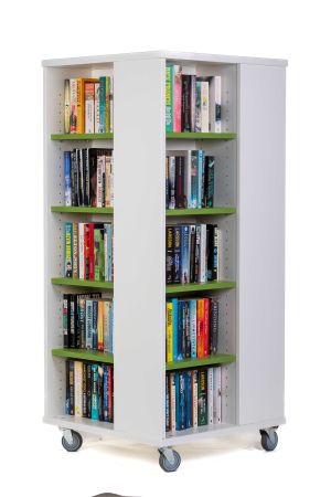 Tour à livres/mangas mobile Everna™ 1400 mm (H) - blanc/vert kiwi