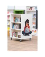 Bibliothèque mobile Everna™ adolescente ordinateur H1200 mm - blanc kaolin