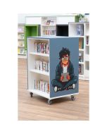 Bibliothèque mobile Everna™ adolescent tablette H1200 mm - bleu brume