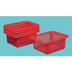 Paniers plastiques (lot/5) - rouge