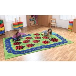 Tapis chenille et coccinelles