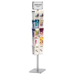 Porte-brochures cristal double-face 20 cases 1/3 A4