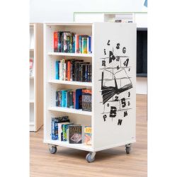 Bibliothèque mobile Everna™ tags H1500 mm - blanc kaolin