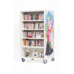 Bibliothèque mobile pour mangas Everna™ - blanc kaolin