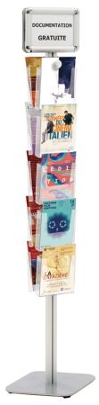 Porte-brochures cristal double-face 10 cases A5